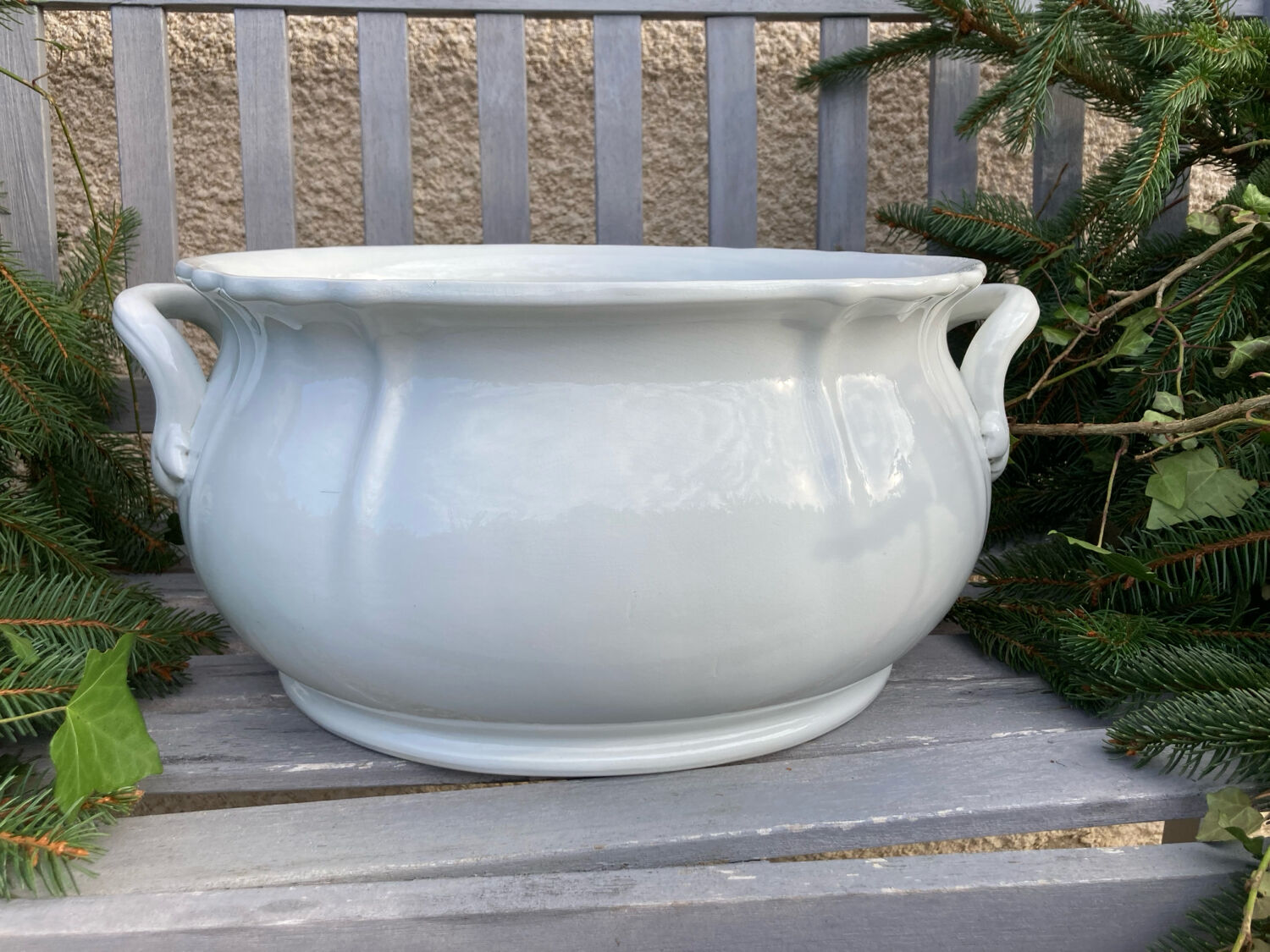 Antique Sarreguemines jardinière in porcelain