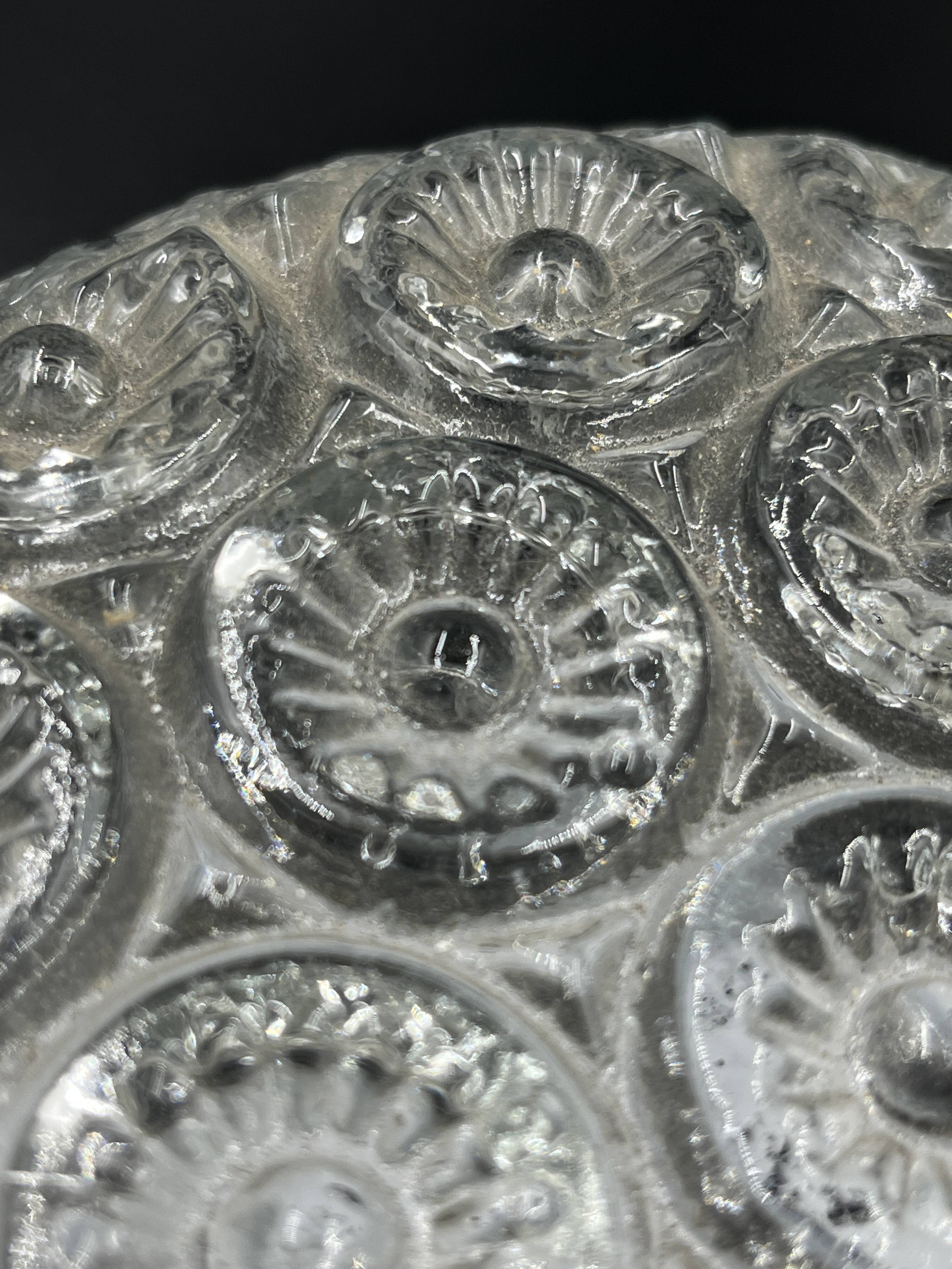 Glashütte Limburg vintage glass ceiling light rose