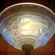 Art Deco lamp 1930 wrought iron opalescent glass fish Ezan