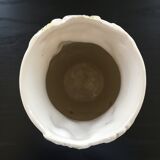 Vase decorated with strawberries in slip