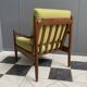 Yellow fabric and wood relax chair 1960s