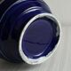 Vintage vase in shiny cobalt blue ceramic, gold edging