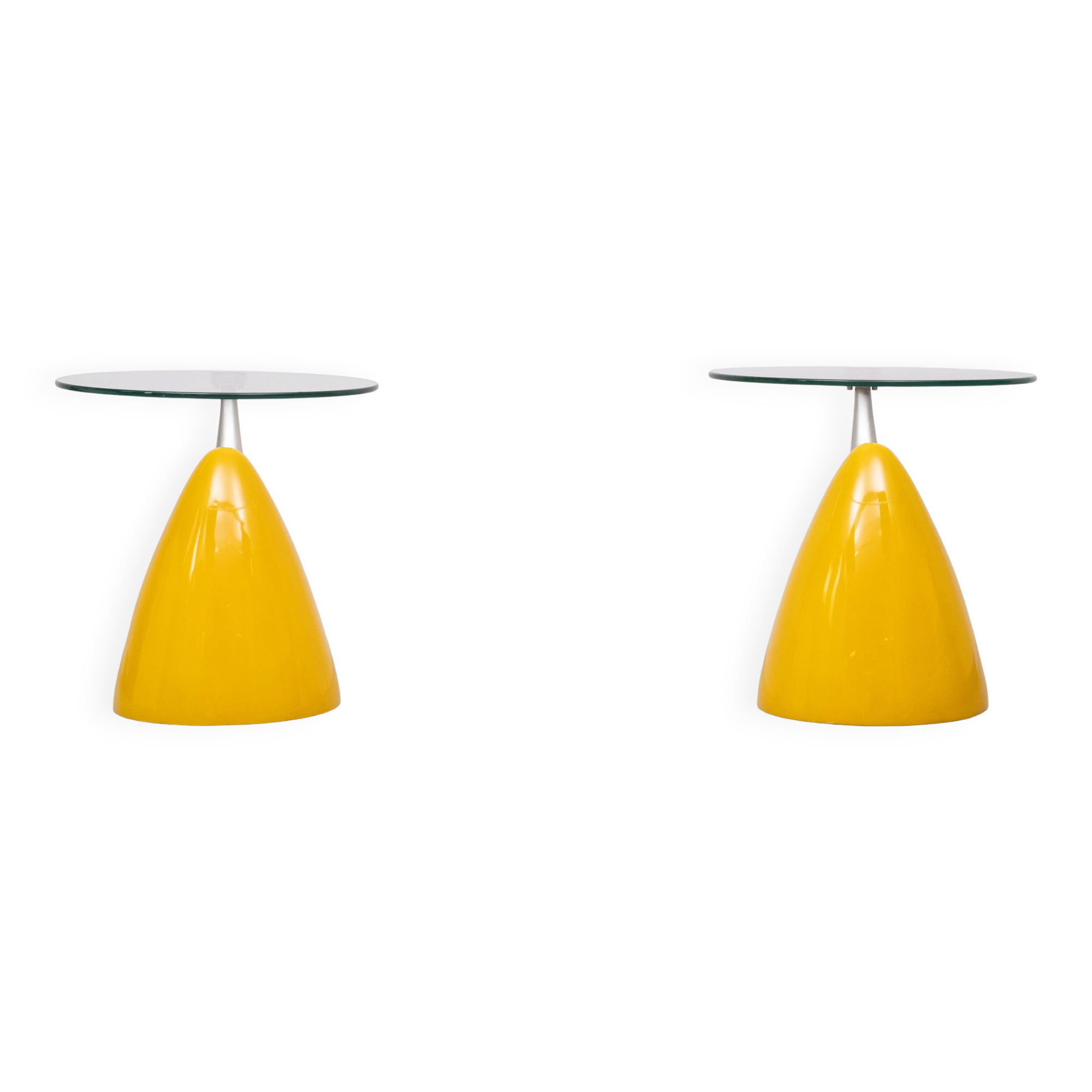 Pair Space Ace Bullet side Tables 1980s Italy