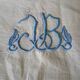 Antique linen sheet with JB embroidery