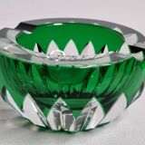 Vide poche, cendrier en cristal taillé vert Baccarat – France, XXe siècle