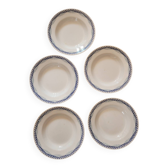 Set of 5 New York Moulin des Loups soup plates