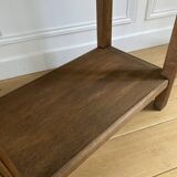 Console, Vintage side table with a drawer and a low shelf in solid wood