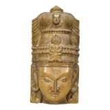 Hindu Shiva mask head wooden sculpture?