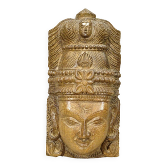 Hindu Shiva mask head wooden sculpture?