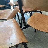 Lot of 6 vintage school chairs