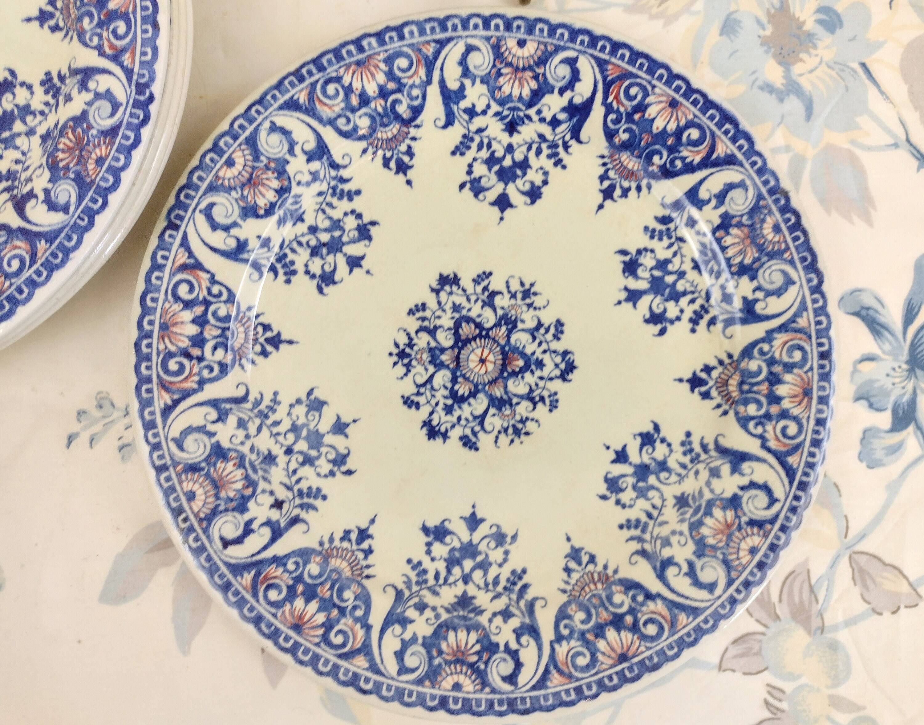 6 Gien Rouen dinner plates