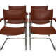 Set of 4 Bauhaus cantilever chairs cognac leather and chrome Design