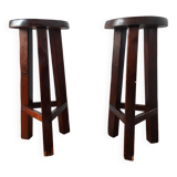 Pair of vintage brutalist bar stools