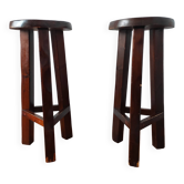 Pair of vintage brutalist bar stools