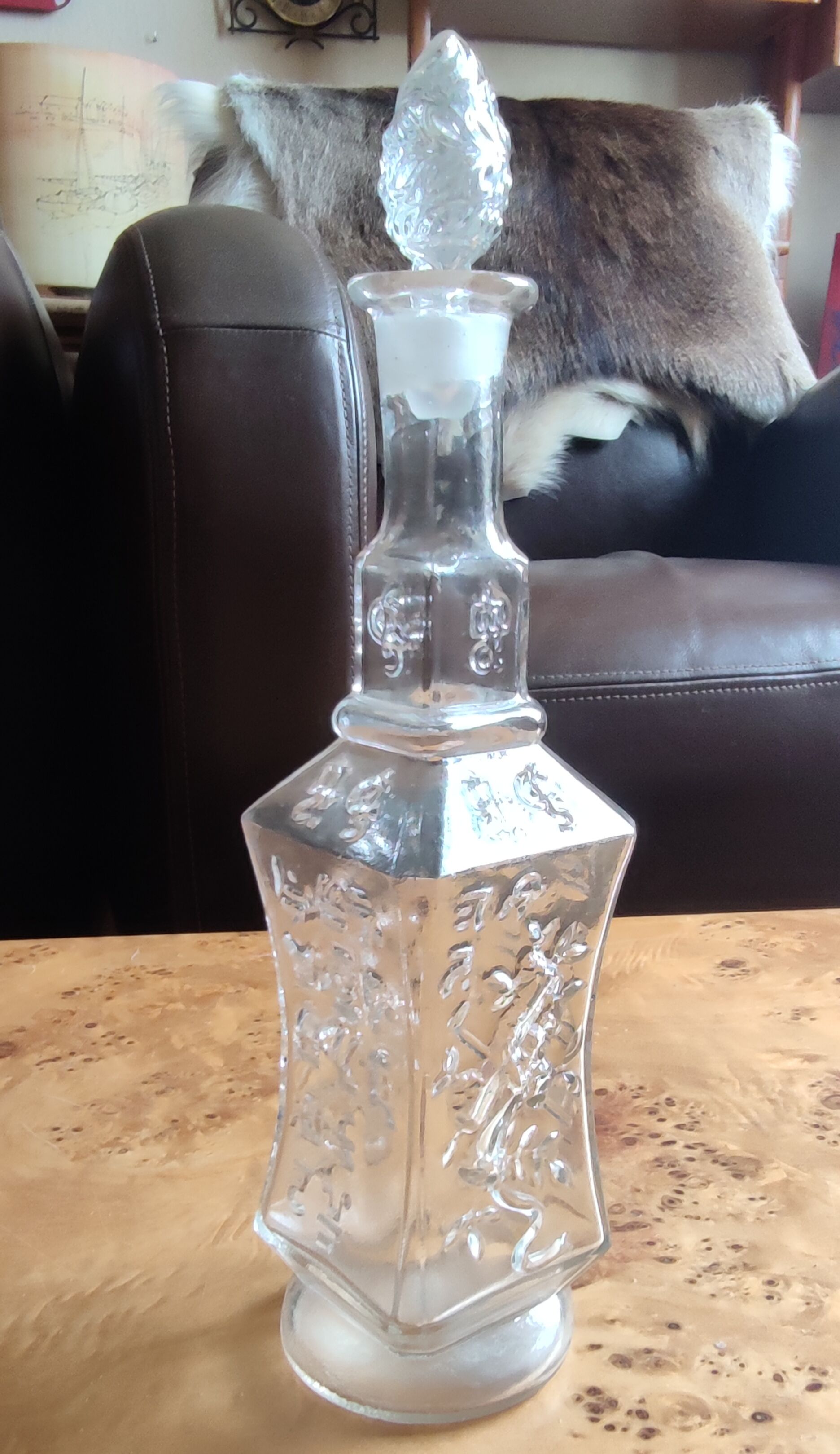 Old carafe in cut glass