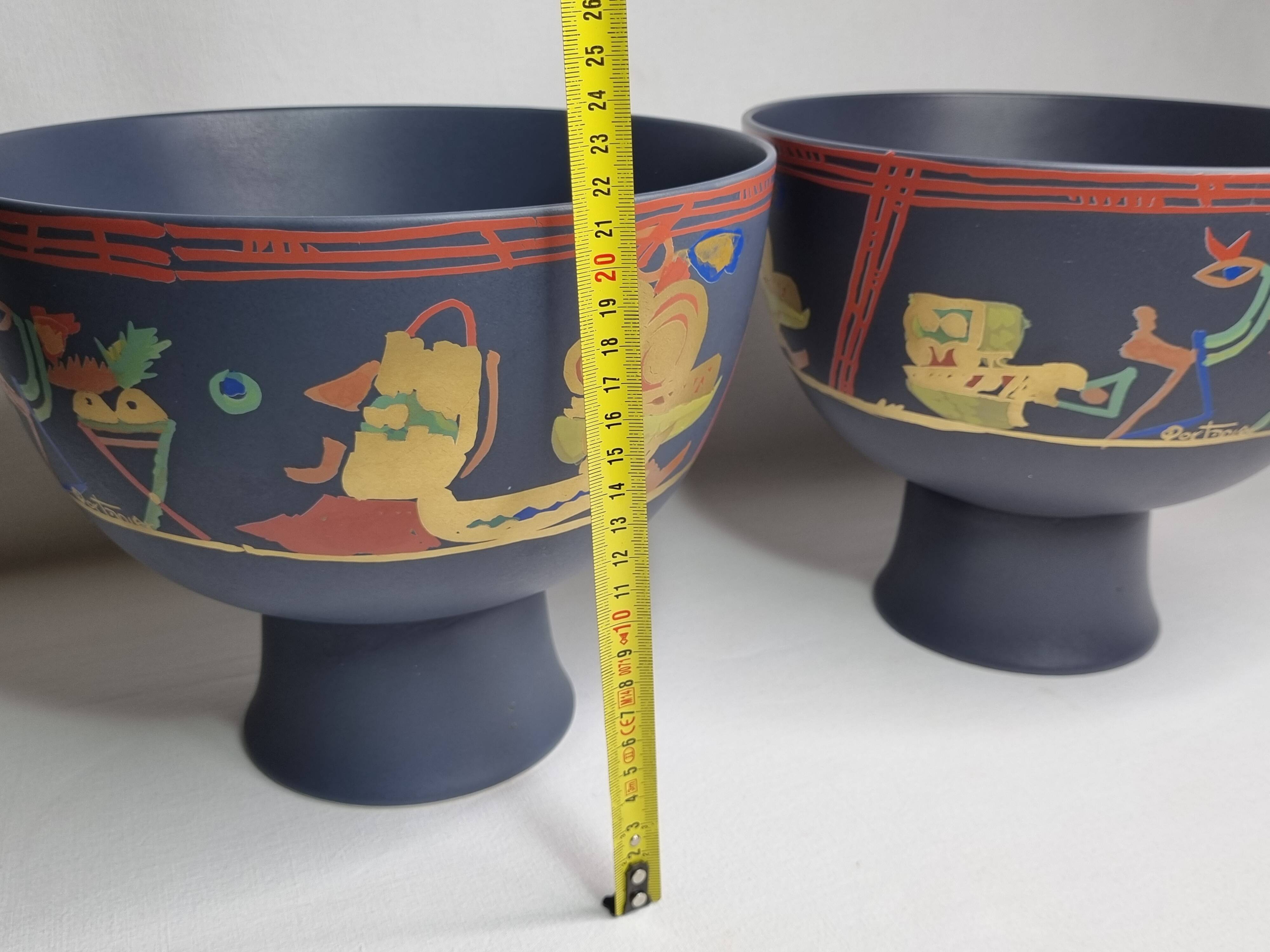 Pair of Rosenthal Liguria bowls by Gilbert Portanier, 1970s, 26 cm