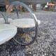 Table basse en verre fumé pied chromé des années 70