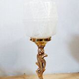 Lampe Art Déco en verre de Clichy