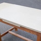 Wood and formica table with extensions