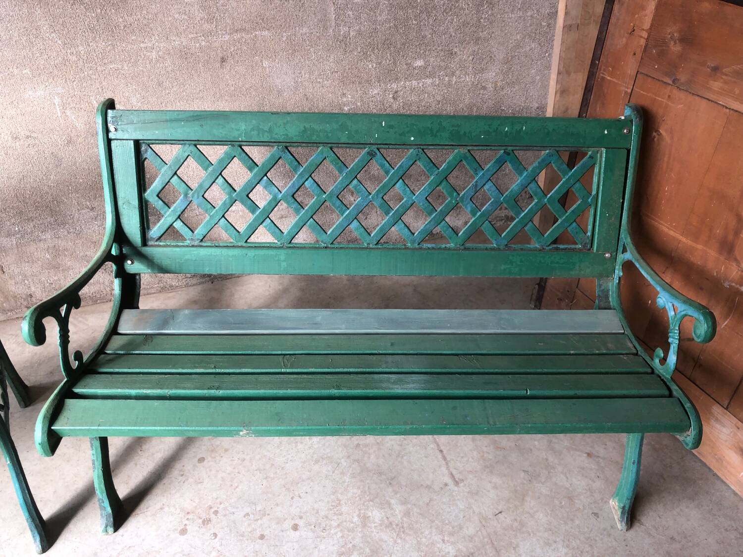 Old cast iron and wood garden bench
