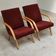 Paire de fauteuils Tchèques en velours marron-bordeaux 1970