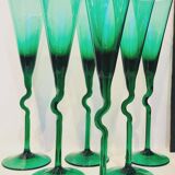 6 Memphis champagne flutes, 1980