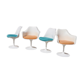 Lot 2 armchairs and 2 Tulip chairs by Eero Saarinen