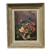 Painting of a still life with roses and flowers by Marcel Abougit