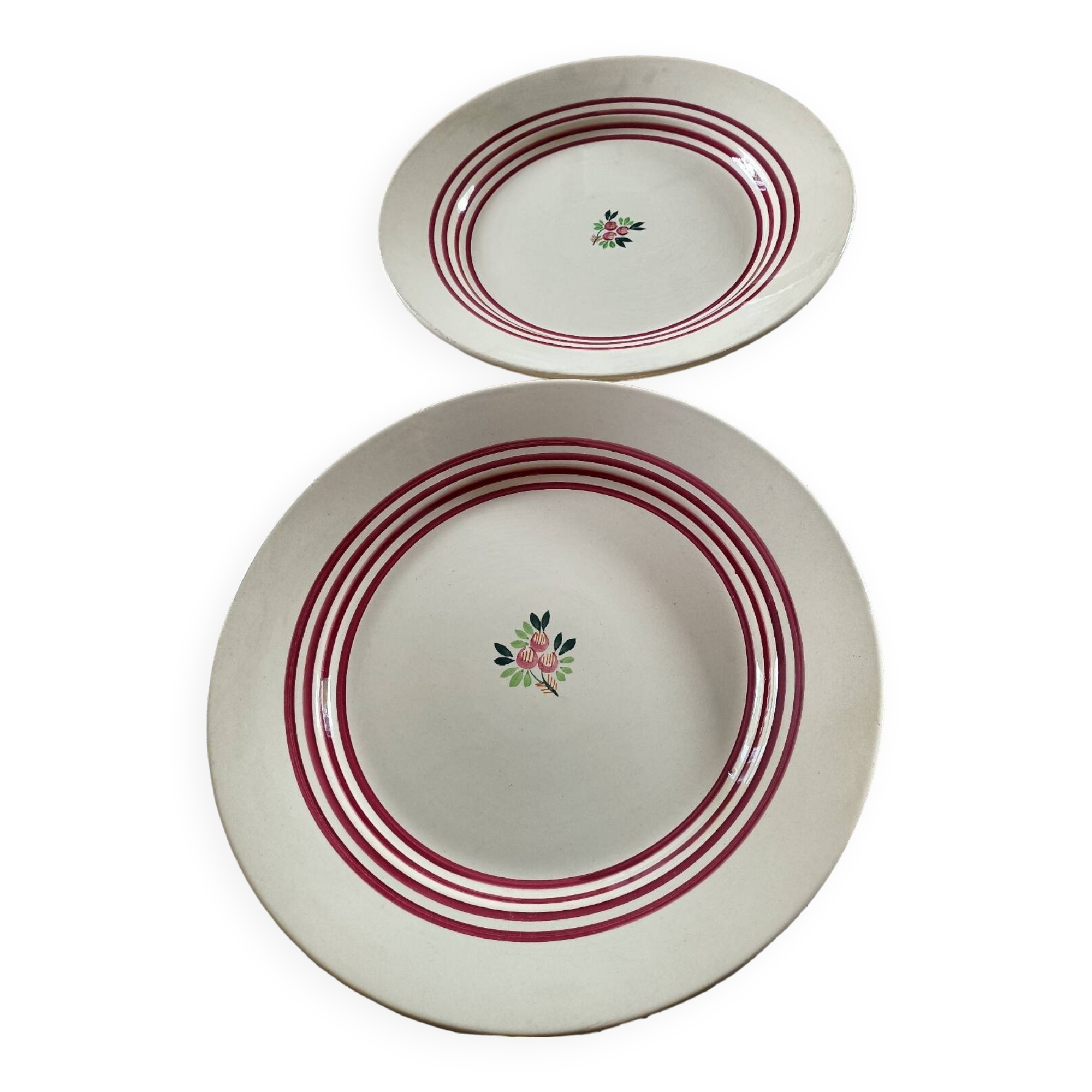 2 vintage Gien dishes