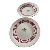2 vintage Gien dishes
