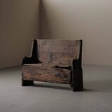 Alpine larch wood storage bench, Folk Art, Piedmont, 19th century