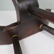Spanish birth stool in carved wood – mid-century, brutalist spirit
