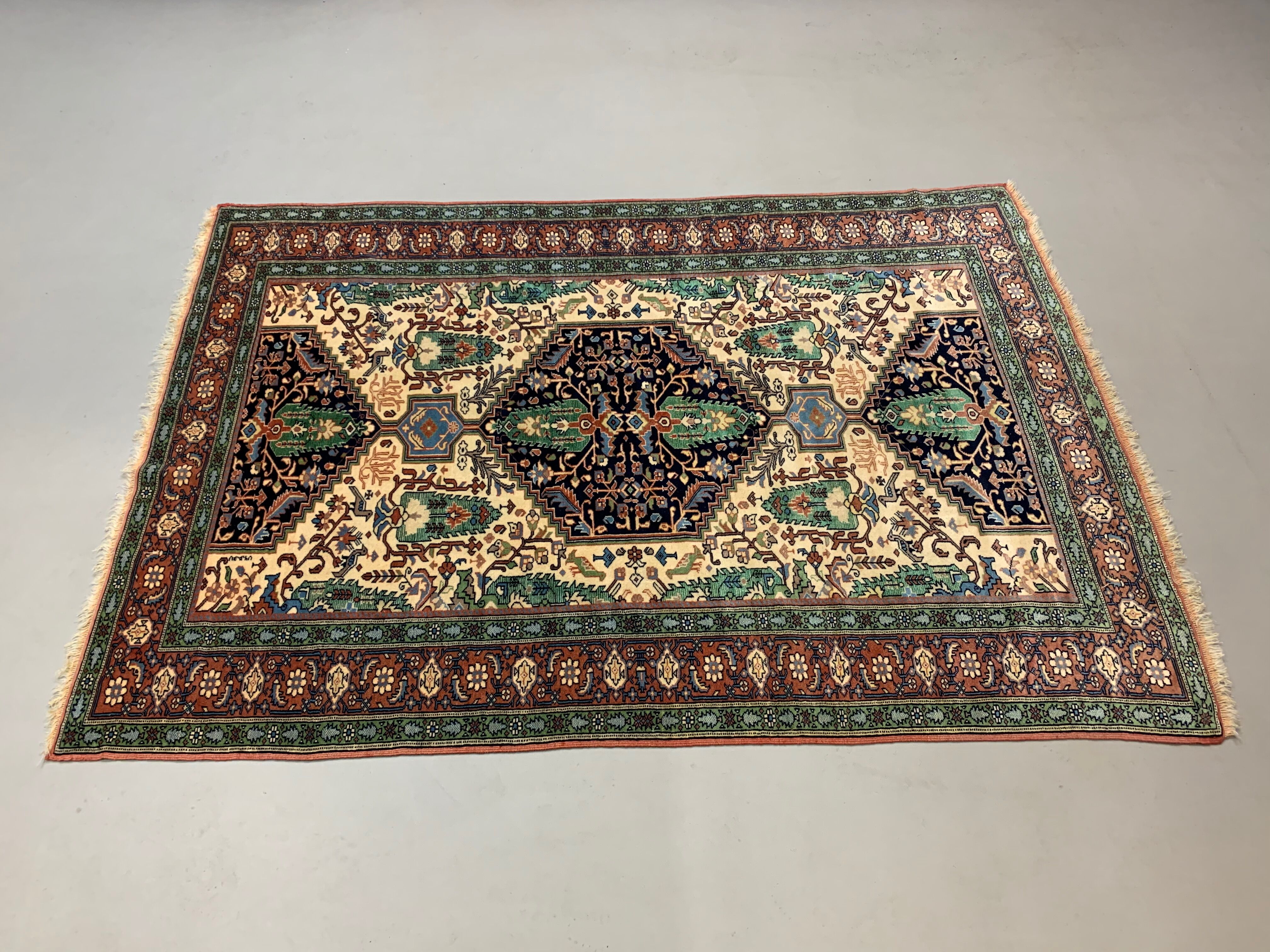 Vintage afghan ersari part silk rug 205x140 cm
