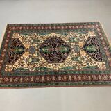 Vintage afghan ersari part silk rug 205x140 cm