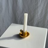 Bougeoir jaune, poterie Massucco Aubagne