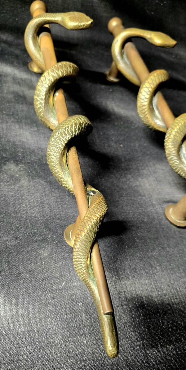 Poignées de porte de pharmacie en bronze