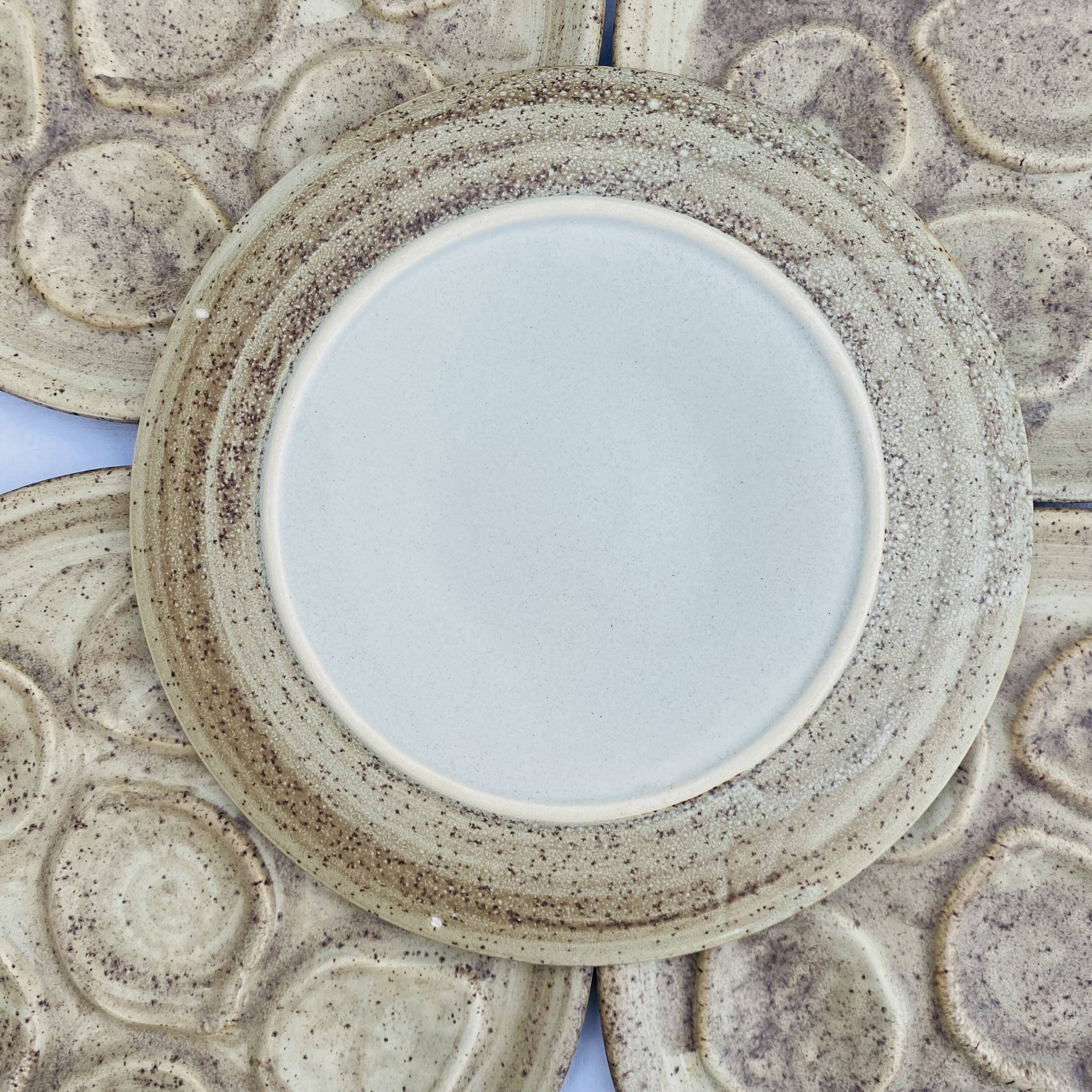 Vintage stoneware oyster plates