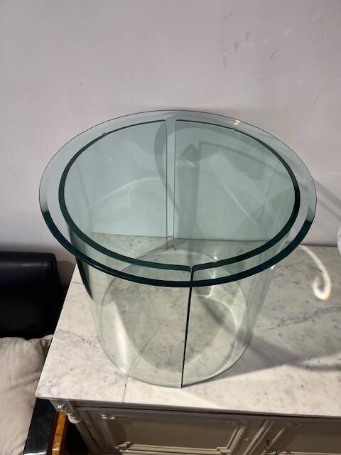 Coffee table 2 half moon Tempered glass Italy 70