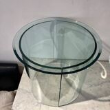 Coffee table 2 half moon Tempered glass Italy 70