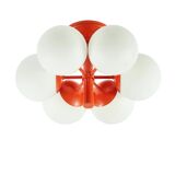 Large Space Age Sputnik Opal Glass Ceiling Light from Kaiser, Germany, 60s