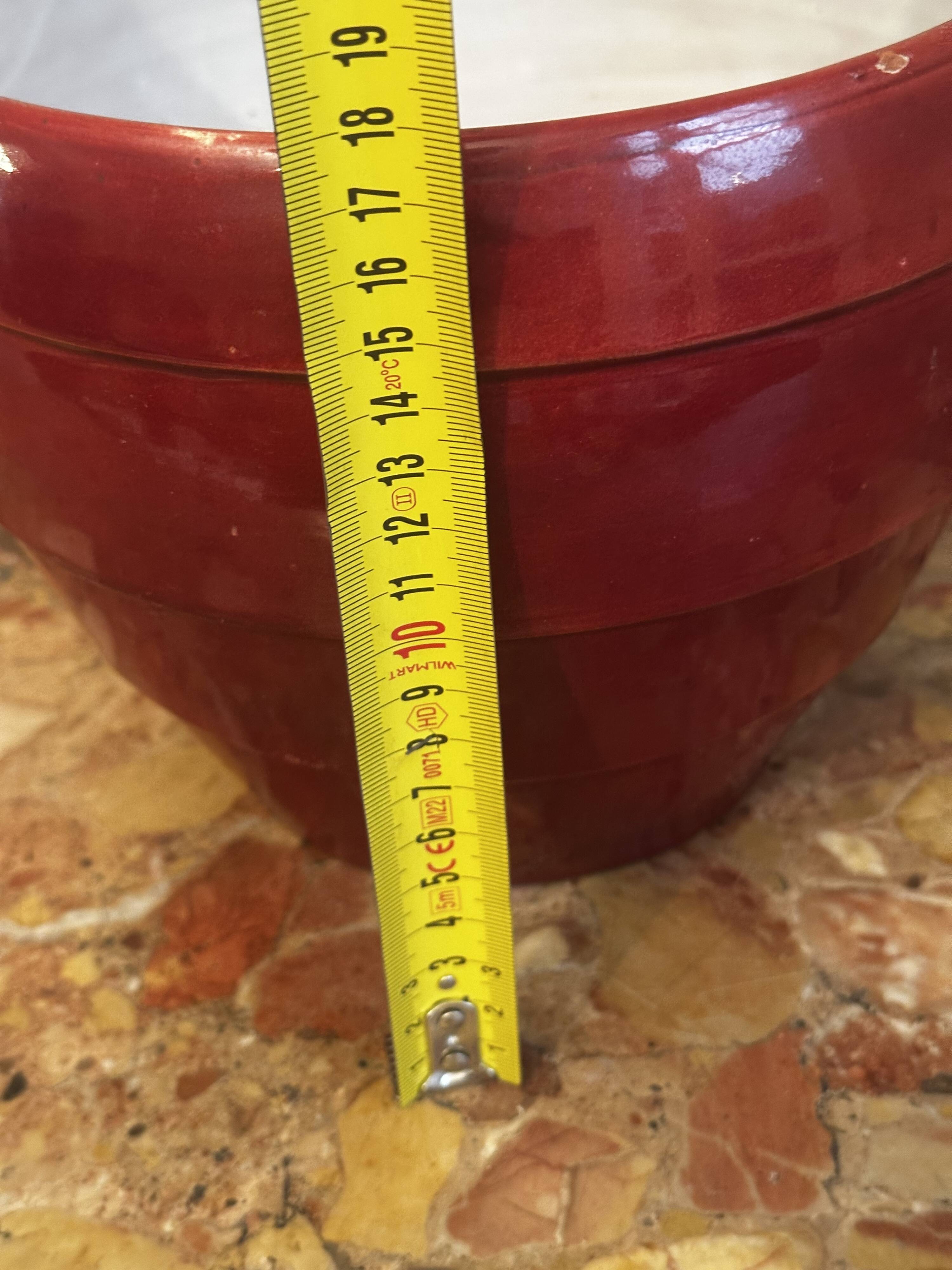 Burgundy glazed ceramic planter