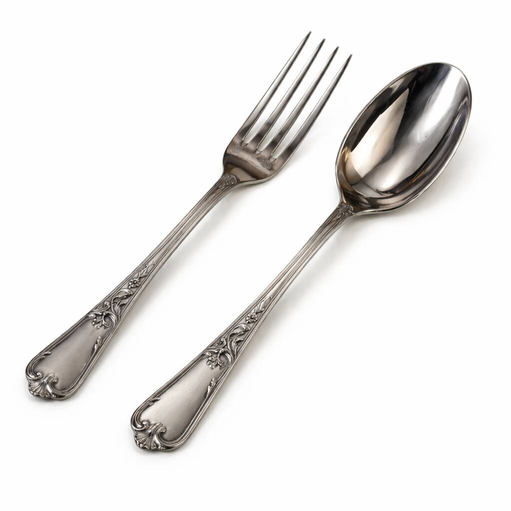 Ercuis dessert service X24 in original box, silver-plated metal.