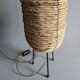 Fiber and metal tripod lamp