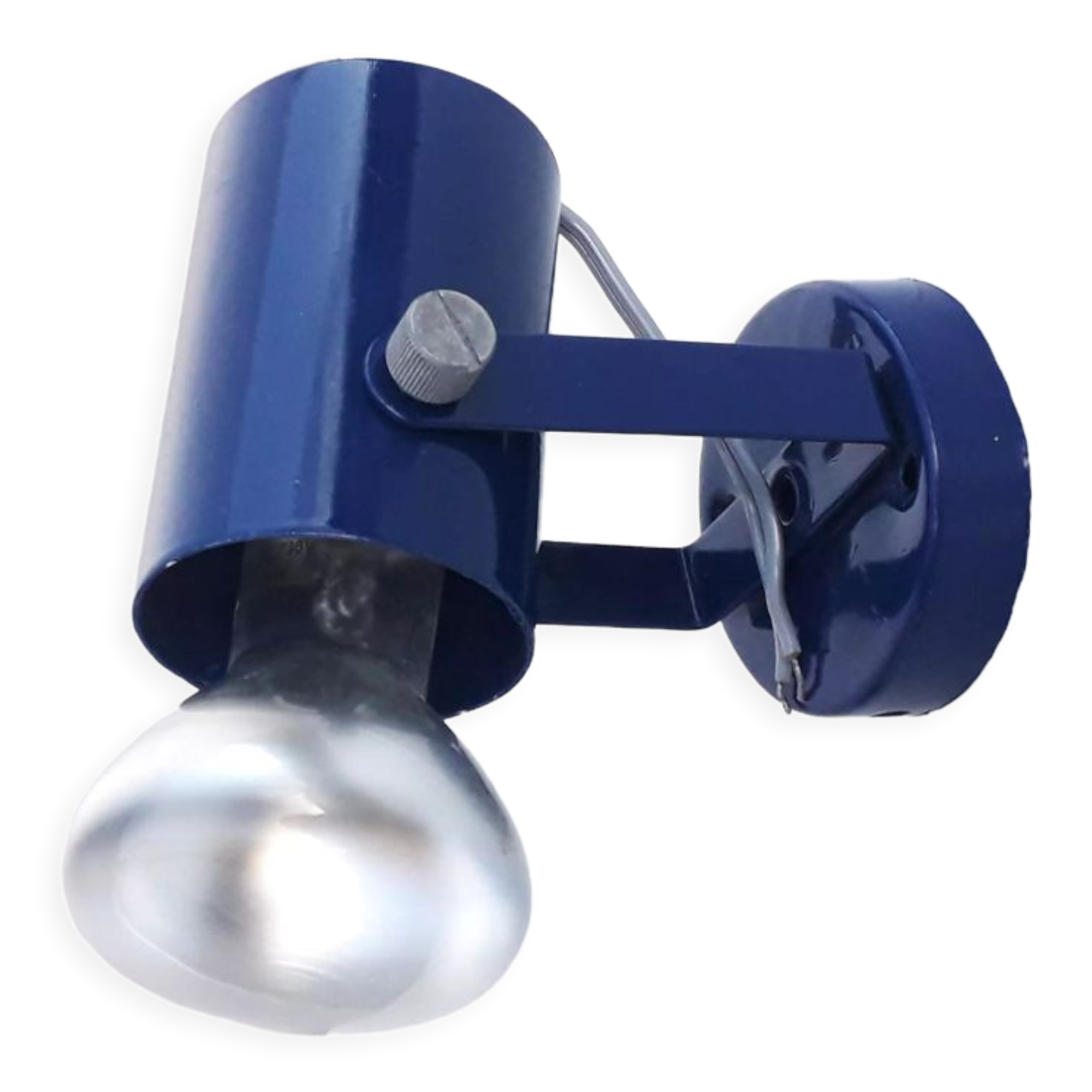 Vintage wall lamp blue lacquered 1970