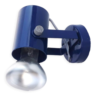 Vintage wall lamp blue lacquered 1970