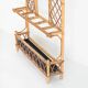 Vintage hall coat rack with mirror. Cane and metal. France, 1960s