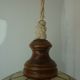 Ceiling light suspension in mother-of-pearl and wood Ø 40 cm
