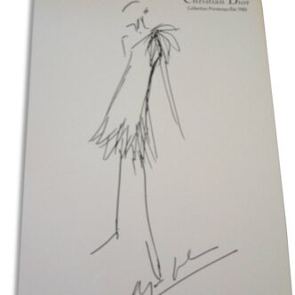 Christian Dior: jolie illustration/ tirage dessin/croquis de mode