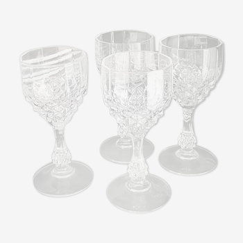 Ancient crystal liquor glasses