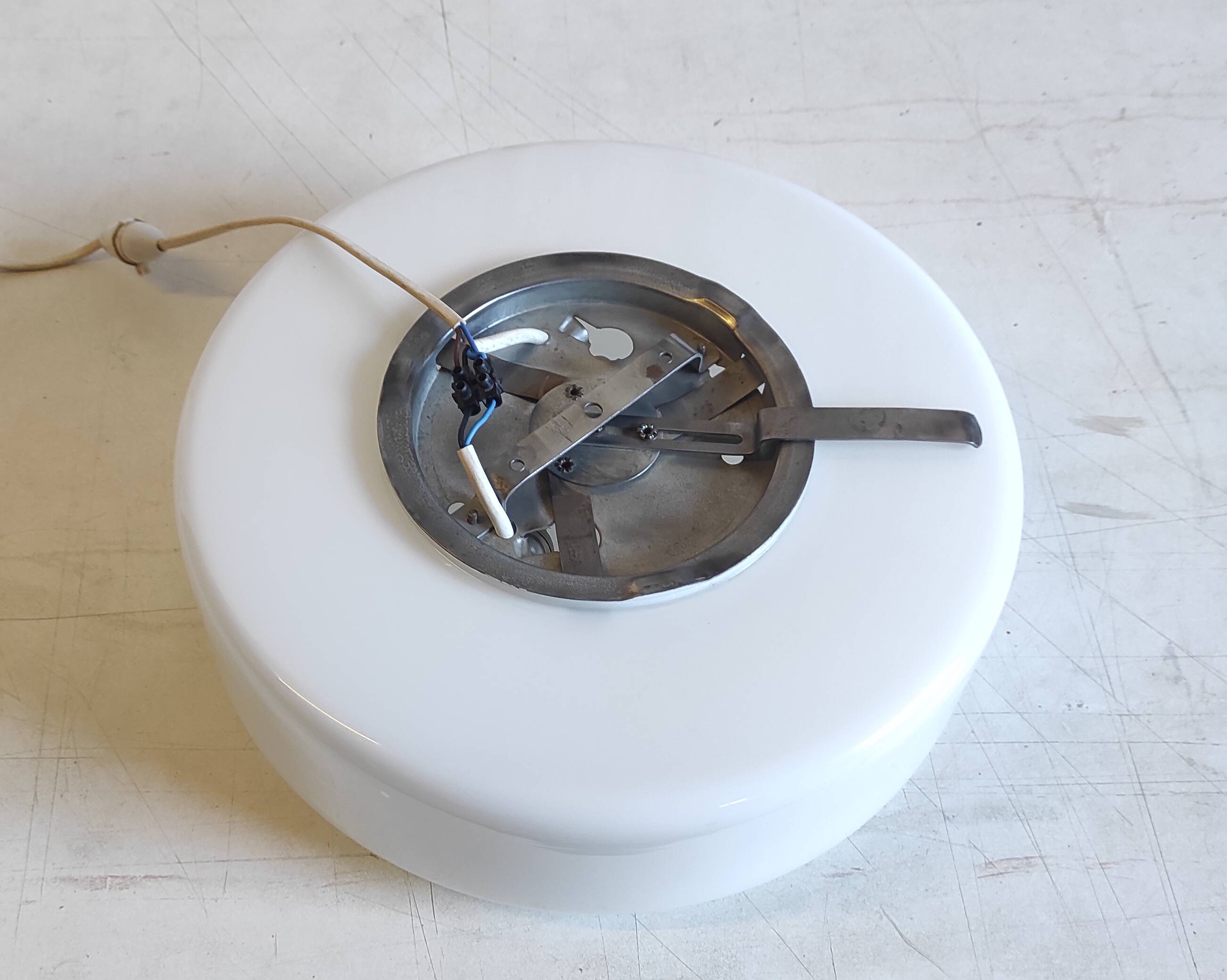 Bauhaus style ceiling or wall light in opaline glass - mid-20th century